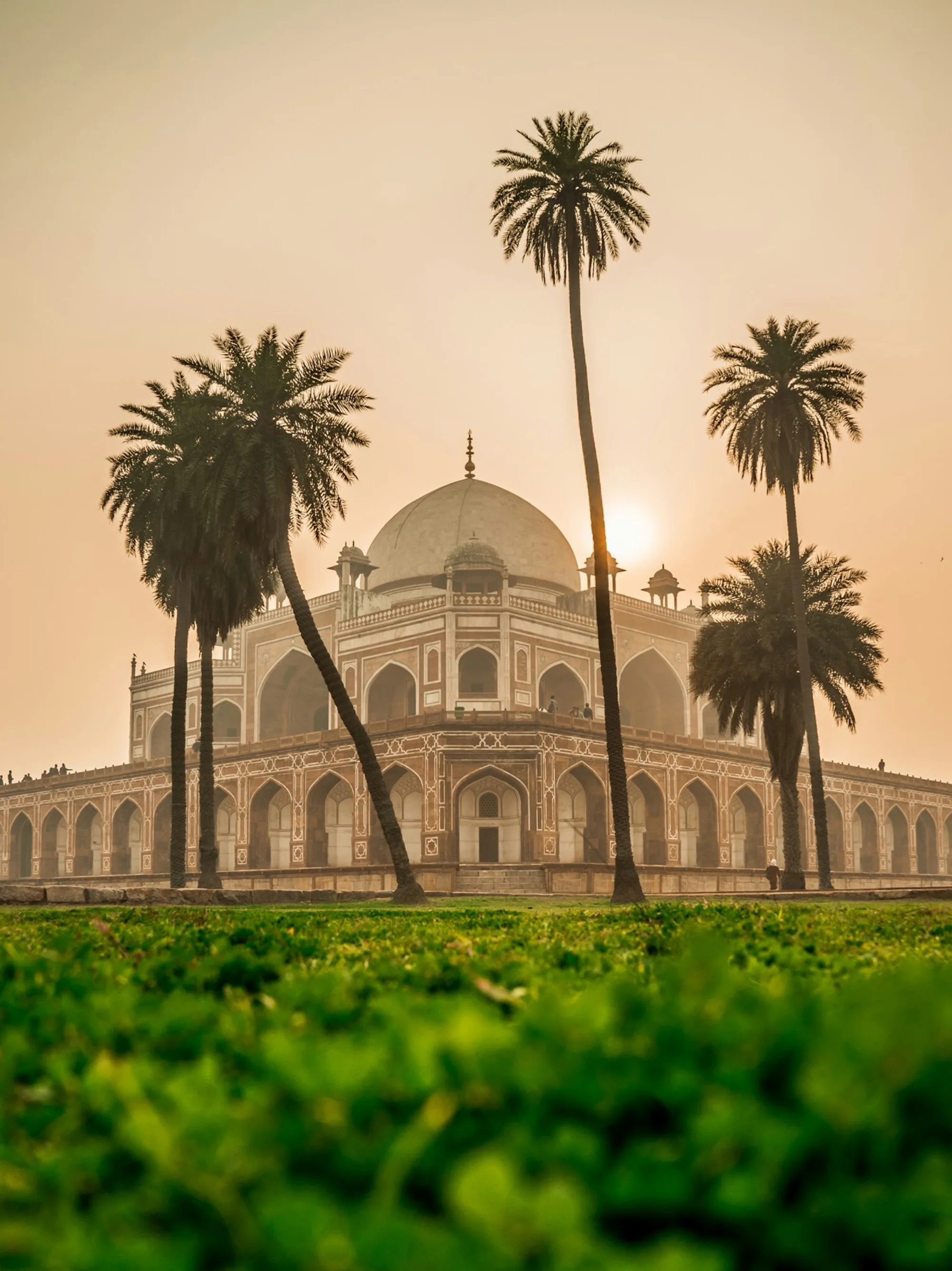Humayun's Tomb with its red sandstone and white marble dome in Nizamuddin